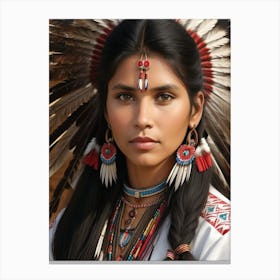 Beautiful Native American Woman Canvas Print