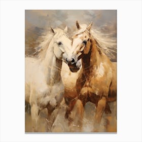 Horses Painting In Mendoza, Argentina 2 Canvas Print