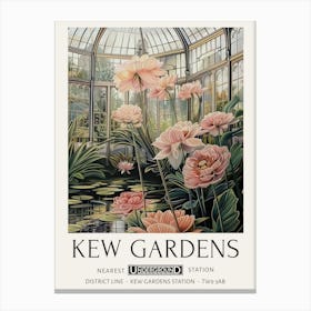 William Morris Print Kew Gardens Print Botanical Vintage Big Flowers London Canvas Print