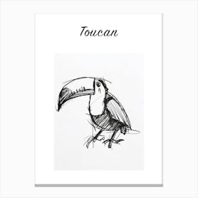 B&W Toucan Poster Canvas Print