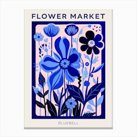 Blue Flower Market Poster Bluebell 4 Canvas Print