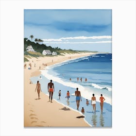 People On The Beach Painting (23) Canvas Print