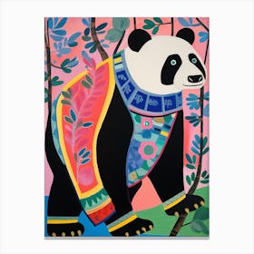 Maximalist Animal Painting Giant Panda 3 Canvas Print