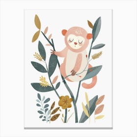 Charming Nursery Kids Animals Monkey 3 Canvas Print