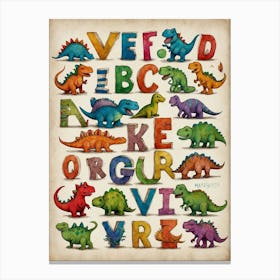 Dinosaur Alphabet Canvas Print