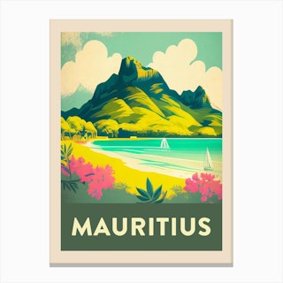 Mauritius Vintage Travel Poster Canvas Print