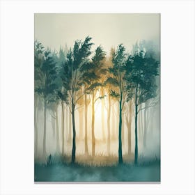 Forest At Sunrise Canvas Print