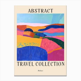 Abstract Travel Collection Poster Malawi 1 Canvas Print