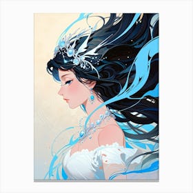 Girl With Blue Hair 4 Canvas Print