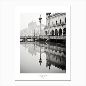 Poster Of Padua, Italy, Black And White Analogue Photography 1 Canvas Print