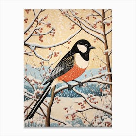 Bird Illustration Magpie 3 Canvas Print