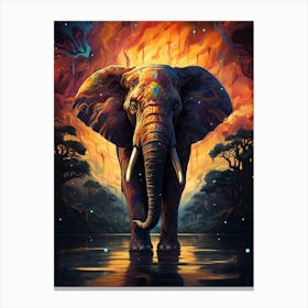 Elephant In The Jungle Canvas Print