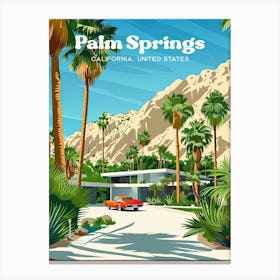 Palm Springs California Vacation Travel Art Canvas Print