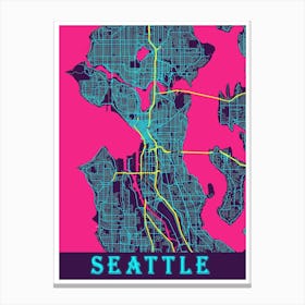 Seattle Map Poster 1 Canvas Print