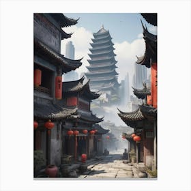 Chinese Village Canvas Print