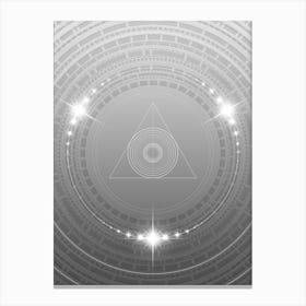 Geometric Glyph in White and Silver with Sparkle Array n.0185 Canvas Print