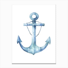 Watercolor Anchor Canvas Print