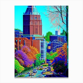 Greensboro, City Us  Pointillism Canvas Print