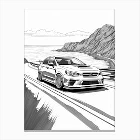Subaru Impreza Wrx Sti Coastal Drawing 4 Canvas Print