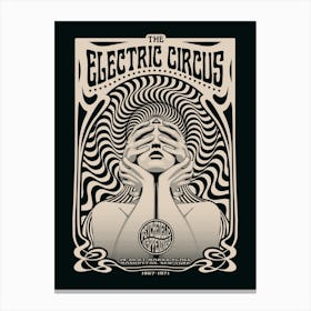 Electric Circus Psychedelic Music Poster Canvas Print