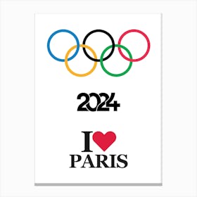 Paris 2024 Olympics logo is a sophisticated and distinctive work of art. Decorate the place as you wish.7 Canvas Print