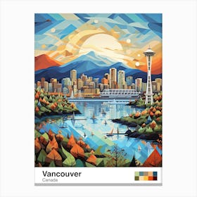 Vancouver, Canada, Geometric Illustration 4 Poster Canvas Print