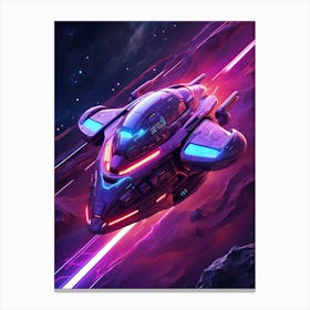 Spaceship In Space Canvas Print