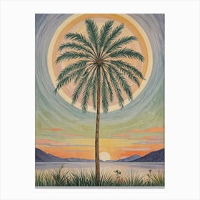 Palm Tree At Sunset no1 Canvas Print