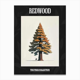 Redwood Tree Pixel Illustration 1 Poster Canvas Print