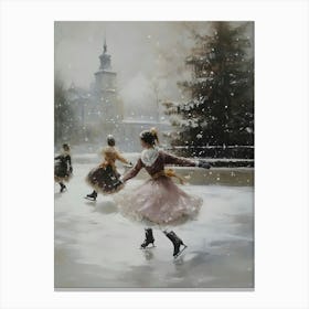 Ice Skaters Canvas Print