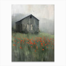 Poppies In The Rain Canvas Print