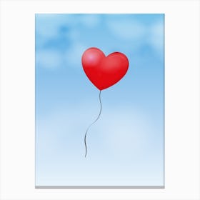 Heart Balloon In The Sky Canvas Print