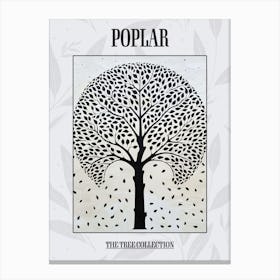 Poplar Tree Simple Geometric Nature Stencil 3 Poster Canvas Print