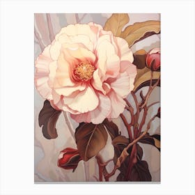 Floral Illustration Camellia Canvas Print