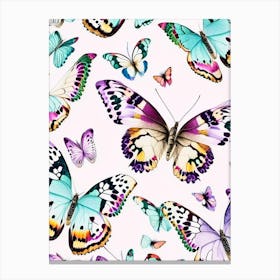 Butterfly Repeat Pattern Decoupage 3 Canvas Print