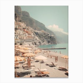 Amalfi Coast Hotel View, Summer Vintage Photography Canvas Print