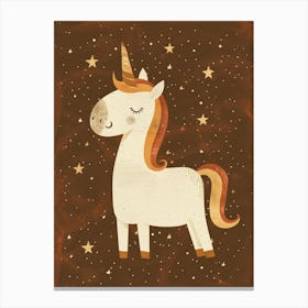 Cute Starry Unicorn Muted Pastels 2 Canvas Print