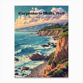 Carpinteria Bluffs Trail California Travel Art Illustration Lienzo