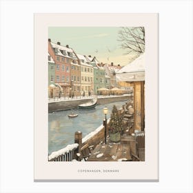 Vintage Winter Poster Copenhagen Denmark 2 Canvas Print