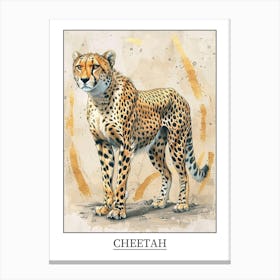 Cheetah Precisionist Illustration 3 Poster Canvas Print