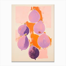 Figs. Lilac and Orange Colors. Acrylic Painting Kitchen Canvas Print