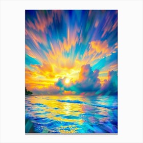 Sunset Over The Ocean 12 Canvas Print