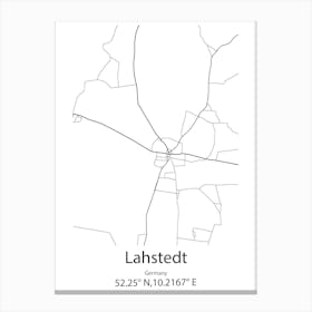 Lahstedt,Germany Minimalist Map Canvas Print