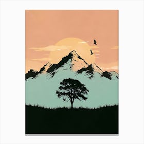 Tree In The Mountains 1 Canvas Print