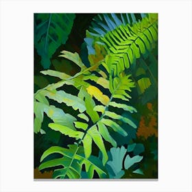 Flat Leaf Fern Cézanne Style Canvas Print