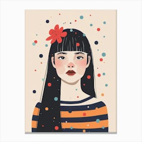 Girl With Black Hair 5 Canvas Print