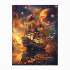 Fantasy Ship Floating in the Galaxy 22 Canvas Print