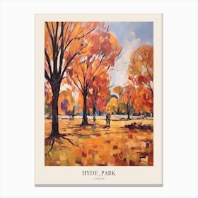 Autumn City Park Painting Hyde Park London 2 Poster Canvas Print