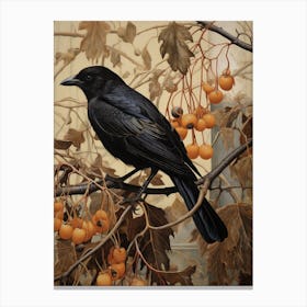 Dark And Moody Botanical Cowbird 2 Canvas Print