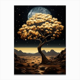 Johnstons Joshua Tree In Black And Gold (1) Canvas Print